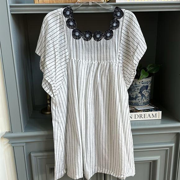 Madewell Embroidered Butterfly Dress in Stripe - Picture 7 of 7